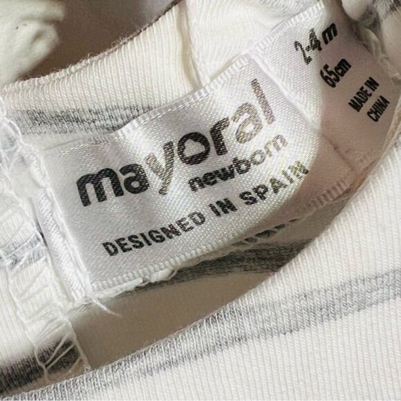 Mayoral Gray Striped Long Sleeve with Floral Embroidery - Picture 3 of 3